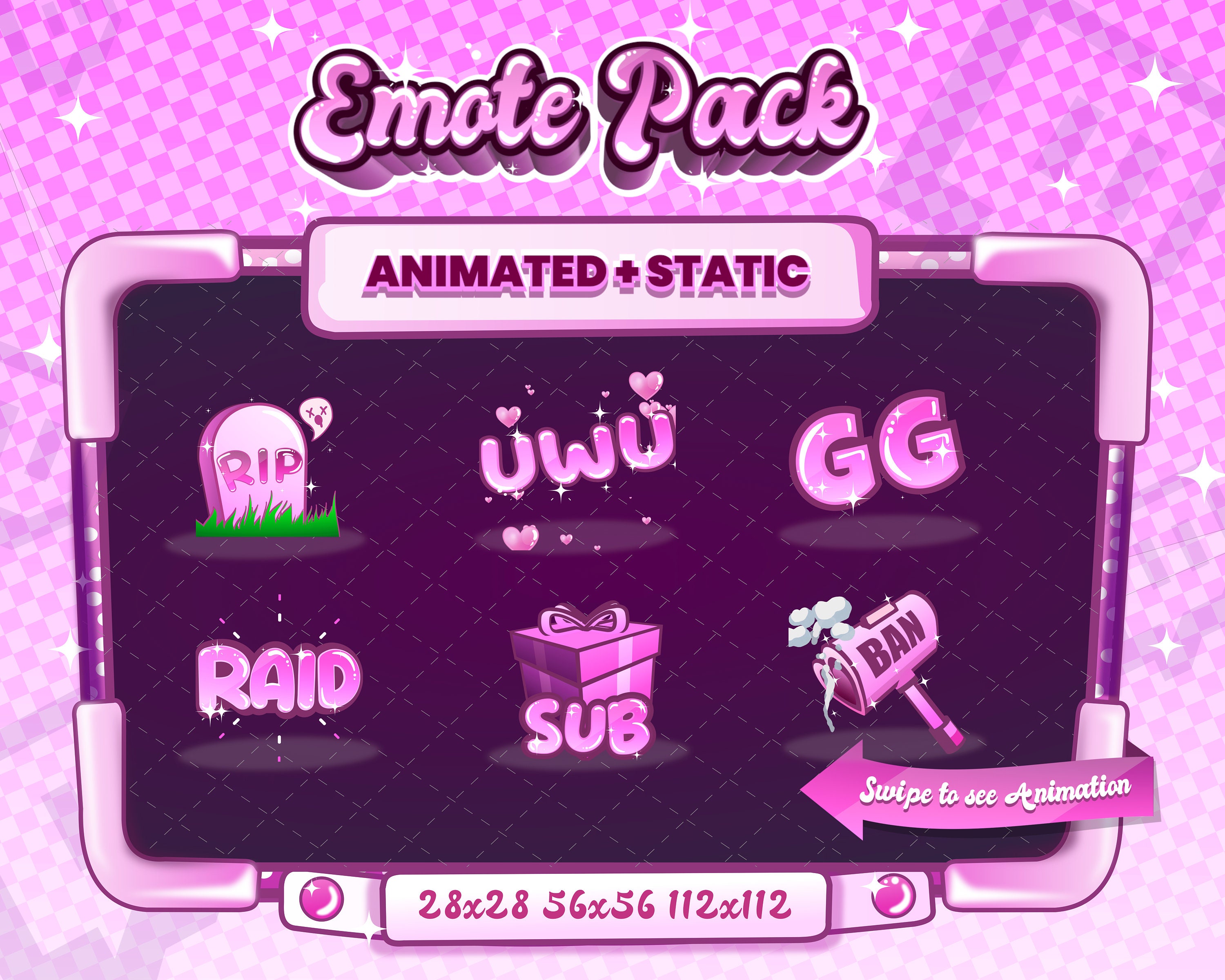 Emote Pack | Animiertes + Statisches uwu, Animiertes uwu Emote, Rip Emote, Uwu Emote, Raid Emote, Sub emote, Herz ban hammer Emote, Gg Emote