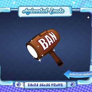 EMOTE ANIMATA / Ban Hammer, Emote animata Ban Hammer, Ban Hammer Emote versione 2, Ban Hammer Emote per Discord e Twitch Streamer