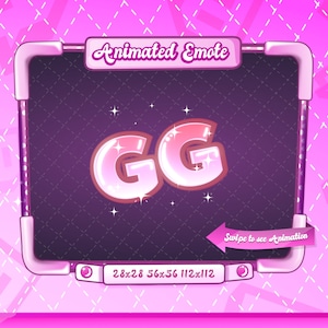 ANIMATED + STATIC EMOTE | gg, Animated Good Game Emote, Good Game Sparkle Emote Version 6, Good Game Emote for Discord and Twitch Streamers