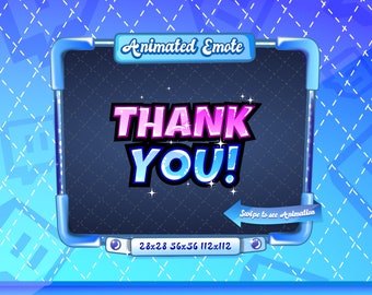 ANIMATED + STATIC EMOTE | Thank you, Animated Thank you Emote, Thank you Sparkle Emote v2, Thank you Emote, Thank you Twitch Emote, Thanks,