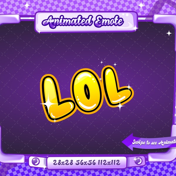 ANIMATED + STATIC EMOTE | lol, Animated lol Emote, lol Sparkle Emote, lol twitch emote, emote, lol Emote for Discord and Twitch Streamers