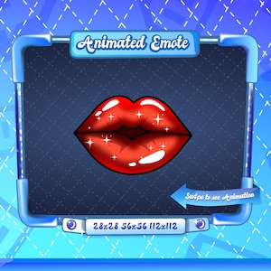 ANIMIERTE + STATISCHE EMOTE | Pucker Up, animiertes pucker up Emote, pucker up emote, smooch emote, Lippen, Emote für Discord und Twitch Streamers