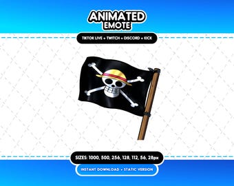Animated Pirate Flag Jolly Roger Emote | Twitch, Discord, TikTok | Digital Download