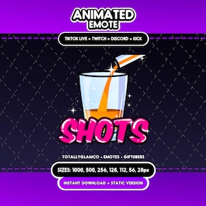ANIMATED + STATIC EMOTE | Shot glass alcohol, Animated shot glass Emote, liquor emote, alcohol Emote for Discord and Twitch Streamers