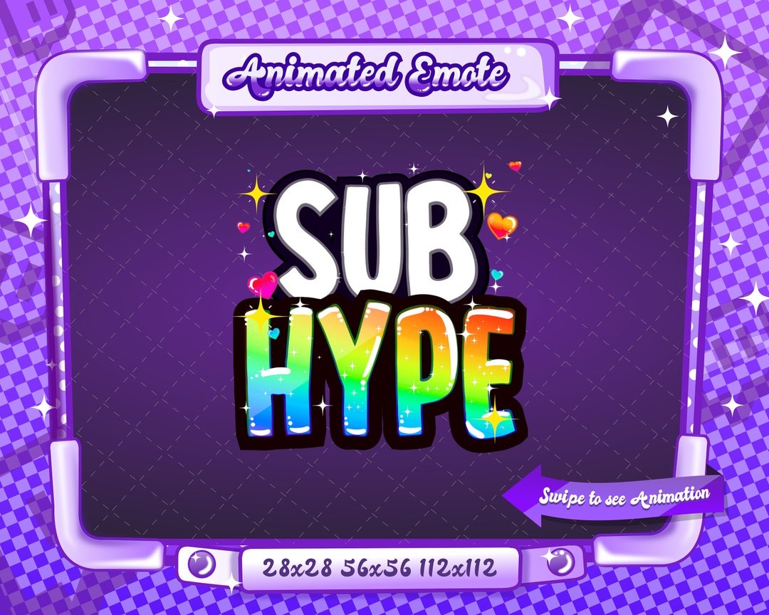 ANIMATED STATIC EMOTE Sub Hype, Sub Hype Emote, Animated Sub Hype Emote