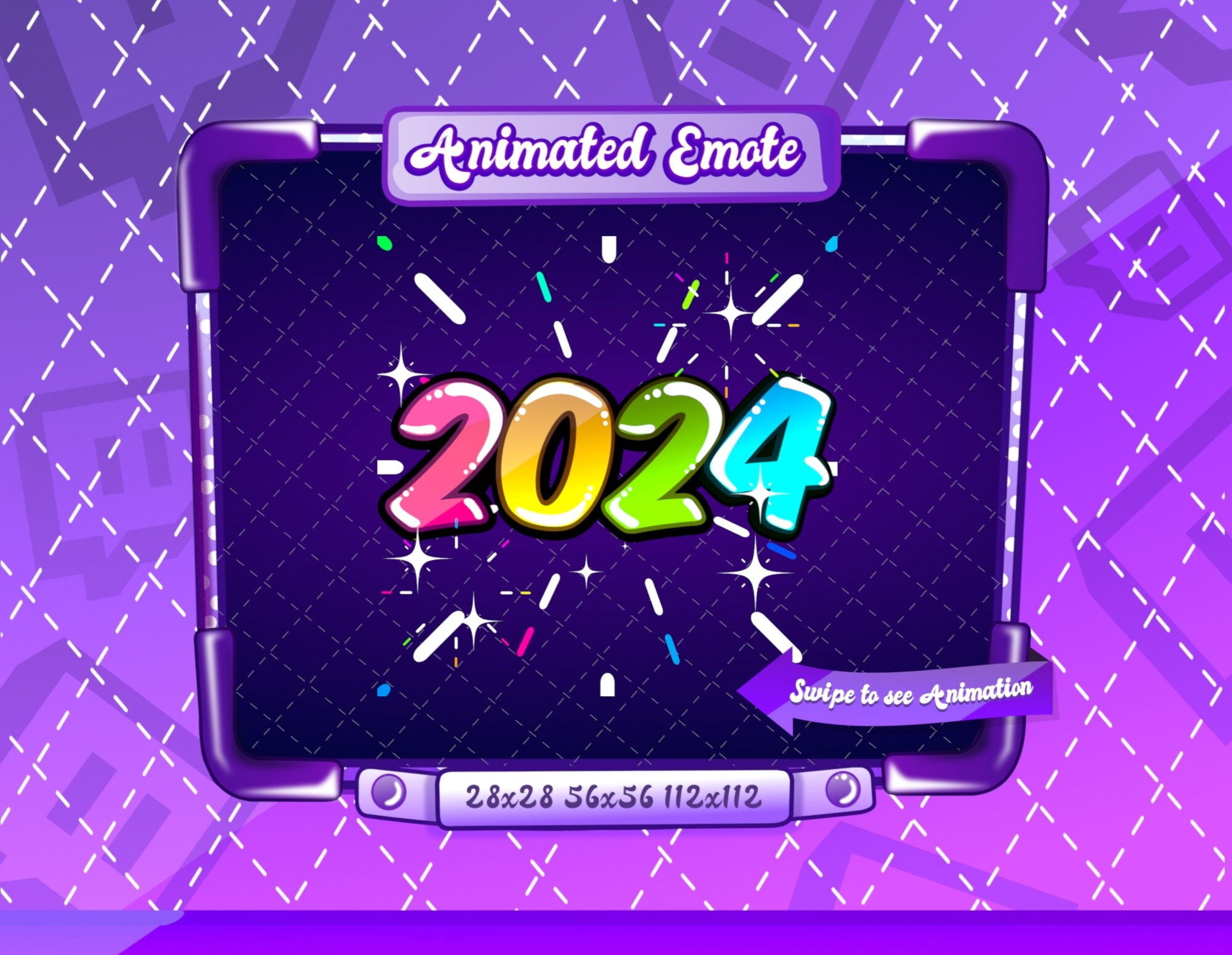 ANIMATED STATIC EMOTE 2024, Animated 2024 Emote, 2024 Sparkle Emote