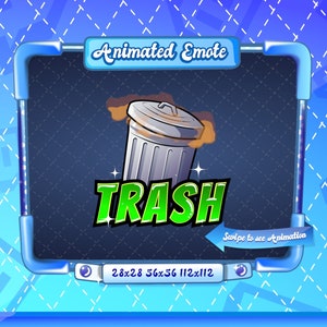 ANIMATED + STATIC EMOTE | Trash, Animated Trash Emote, Trash Sparkle Emote, Trash Emote for Discord and Twitch Streamers