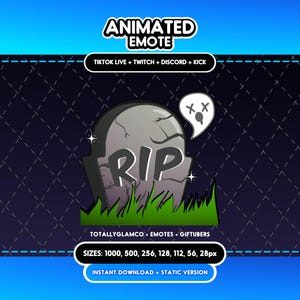 Animated + Static RIP Emote | Twitch, Discord, TikTok | Digital Download