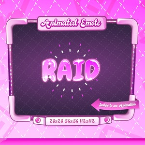 ANIMATED + STATIC EMOTE | Raid, Animated Raid Emote, Raid Sparkle Emote version 3, Raid Emote for Discord and Twitch Streamers