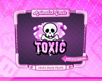 ANIMATED + STATIC EMOTE | Toxic, Animated Toxic Emote, Toxic Sparkle Emote V3, toxic emote, Toxic Emote for Discord and Twitch Streamers