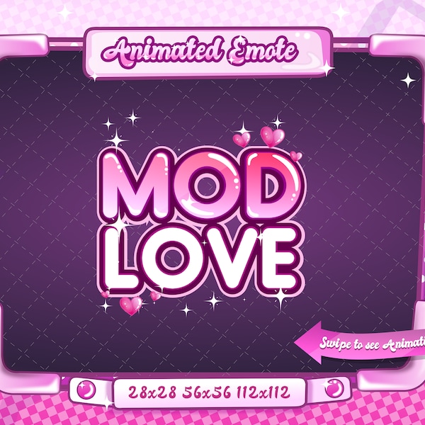 ANIMATED + STATIC EMOTE | Mod Love, Animated Mod Love Emote, Mod Love V5 Sparkle Emote, Mod Love Emote for Discord and Twitch Streamers