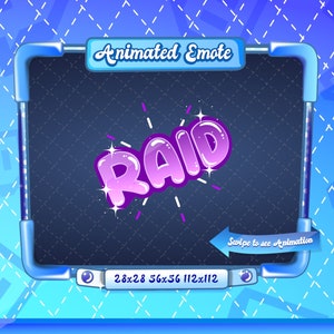 ANIMATED + STATIC EMOTE | Raid, Animated Raid Emote, Raid Sparkle Emote Version 4, Raid Emote for Discord and Twitch Streamers