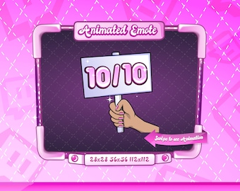 ANIMATED + STATIC EMOTE | 10/10, 1010 emote, Animated 10/10 Emote, Latina Emote, Text Emote, 1010 Emote for Discord and Twitch Streamers