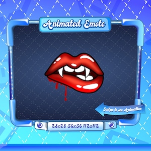 ANIMATED + STATIC EMOTE | Bite me, Vampire lips, halloween emote, Vampire lips emote, Lip emote, Emote for Discord and Twitch Streamers