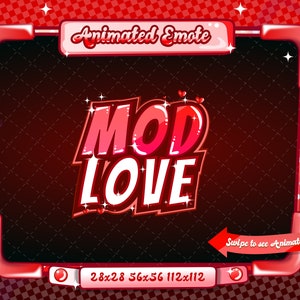 ANIMATED + STATIC EMOTE | Mod Love, Animated Mod Love Emote, Mod Love V6 Sparkle Emote, Mod Love Emote for Discord and Twitch Streamers