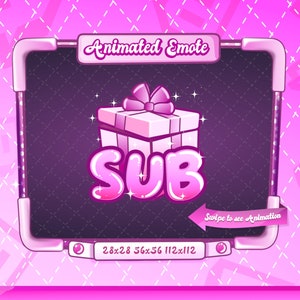 ANIMATED + STATIC EMOTE | Sub, Animated Sub Emote, Sub Sparkle Emote, Twitch sub, Sub emote v3, Sub Emote for Discord and Twitch Streamers