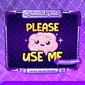 EMOTE ANIMATA + STATICA / Emote cerebrale, per favore usami, Emote animata per favore usami, Emote per favore usami, per favore usami Emote cerebrale