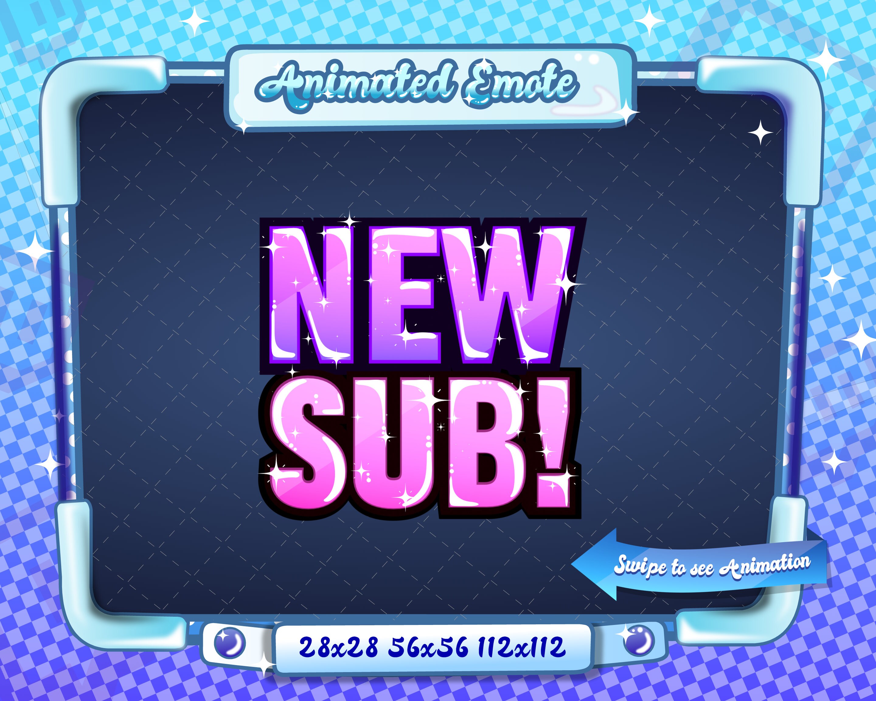 ANIMATED STATIC EMOTE New Sub, New Sub Emote, Animated Sub New Sub
