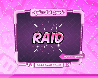 ANIMATED + STATIC EMOTE | Raid, text emote, Raid Emote, Animated Raid Emote, Raid V7 Emote, Raid Emote for Discord and Twitch Streamers
