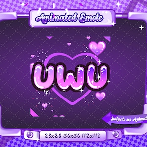 ANIMATED + STATIC EMOTE | uwu, uwu emote, Animated uwu Emote, uwu Sparkle Emote, Text Emote, uwu Emote for Discord and Twitch Streamers