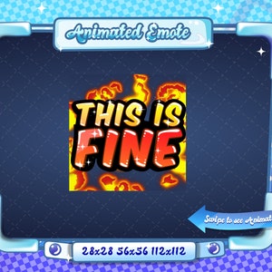 ANIMATED + STATIC EMOTE | This is Fine, Animated This is Fine Emote, Text Emote, This is Fine Emote for Discord and Twitch Streamers