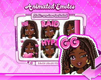 ANIMATED + STATIC EMOTES | Y2K glam emotes, Black girl emotes, Animated Black girl emotes, Black girl twitch Emotes, Emotes for Streamers