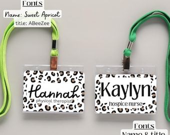 Custom Name Badge Backer | Nurse, Nursing Student, Healthcare Worker, Badge Buddy | Cheetah Print | Horizontal or Vertical