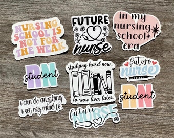 Nursing Student Sticker Set | WaterResistant | Individual/Set| Perfect Funny Gift For You or a Nursing Student | Laptop/Water Bottle Decal