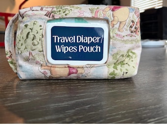 Winnie the Pooh Travel Diaper Wipes Pouch | Cotton Clutch Organizer