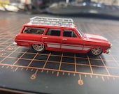 1962 Chevy II Station Wagon by Hot Wheels, With Custom Roof Rack and Custom Wheels and Tires