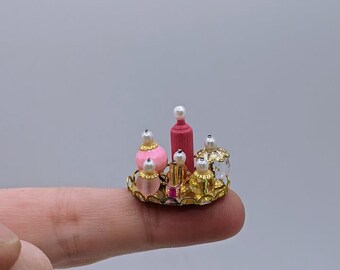 1:12 Dollhouse Miniature Bouteilles de parfum set with golden 
