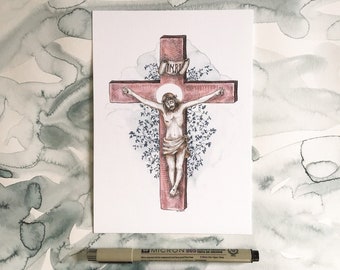 Jesus Crucifixion Catholic art print