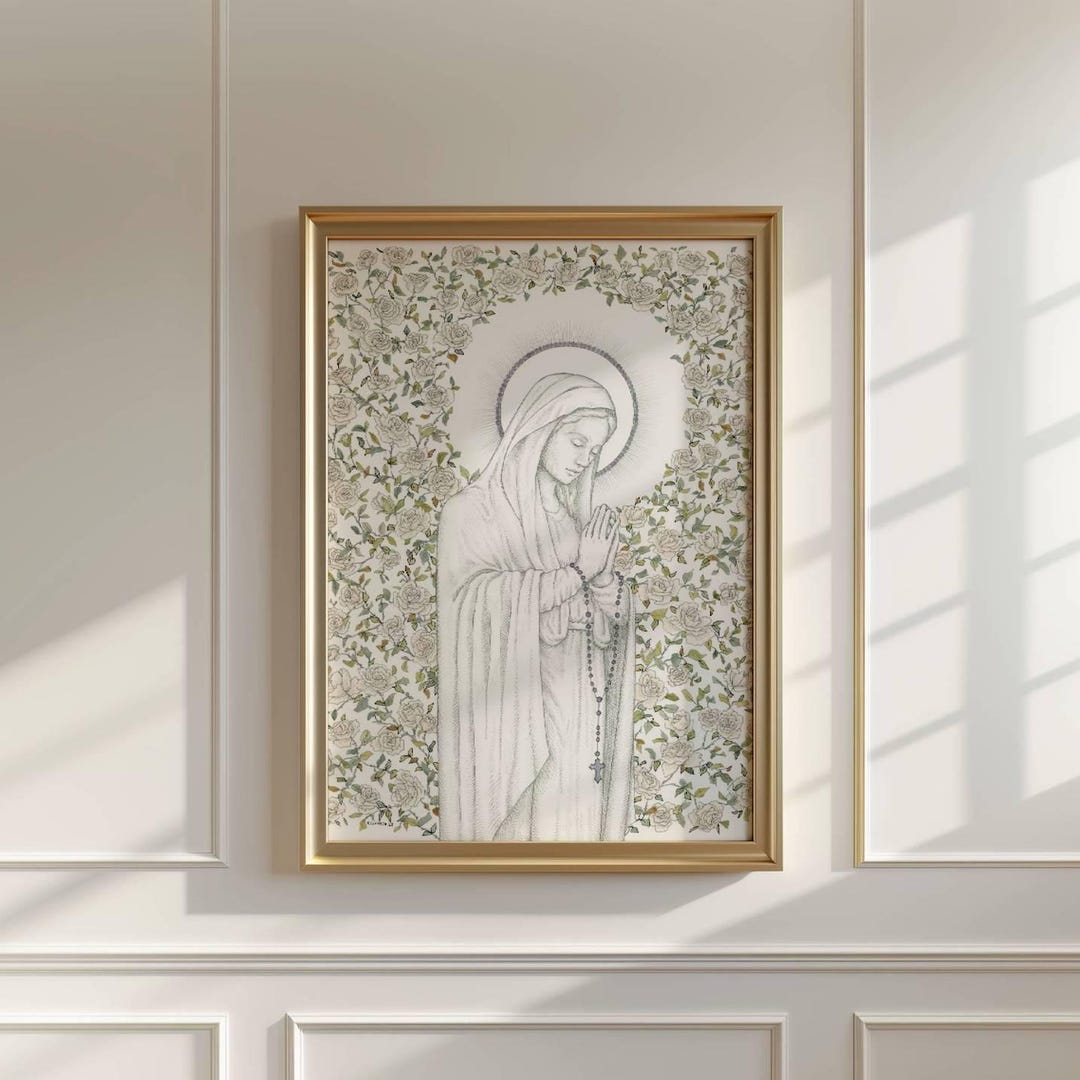 Our Lady of the Rosary Catholic Fine Art Print - Etsy