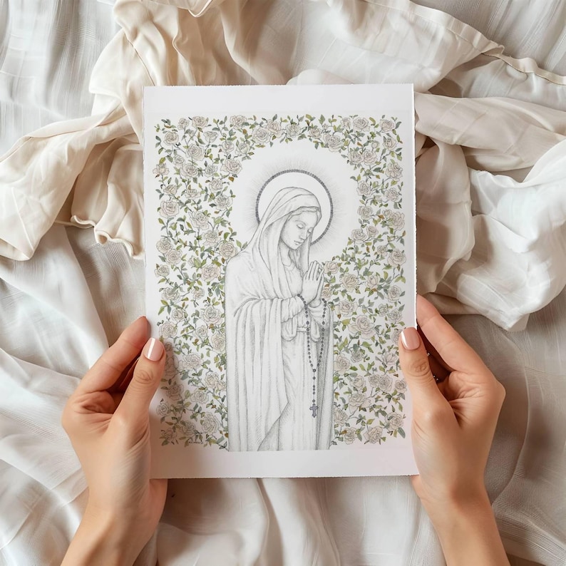 Our Lady of the Rosary Catholic Fine Art Print - Etsy