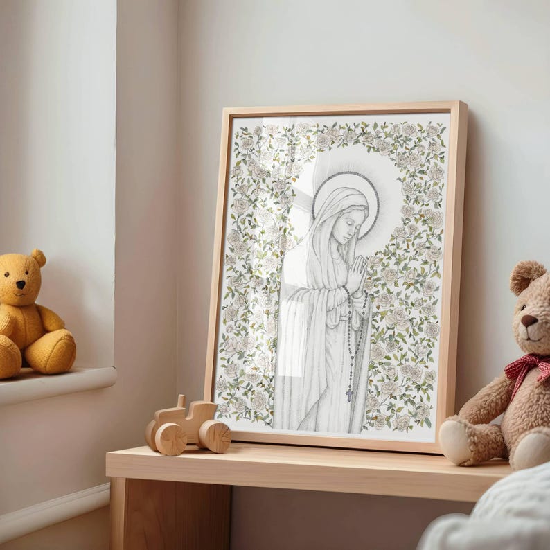 Our Lady of the Rosary Catholic Fine Art Print - Etsy
