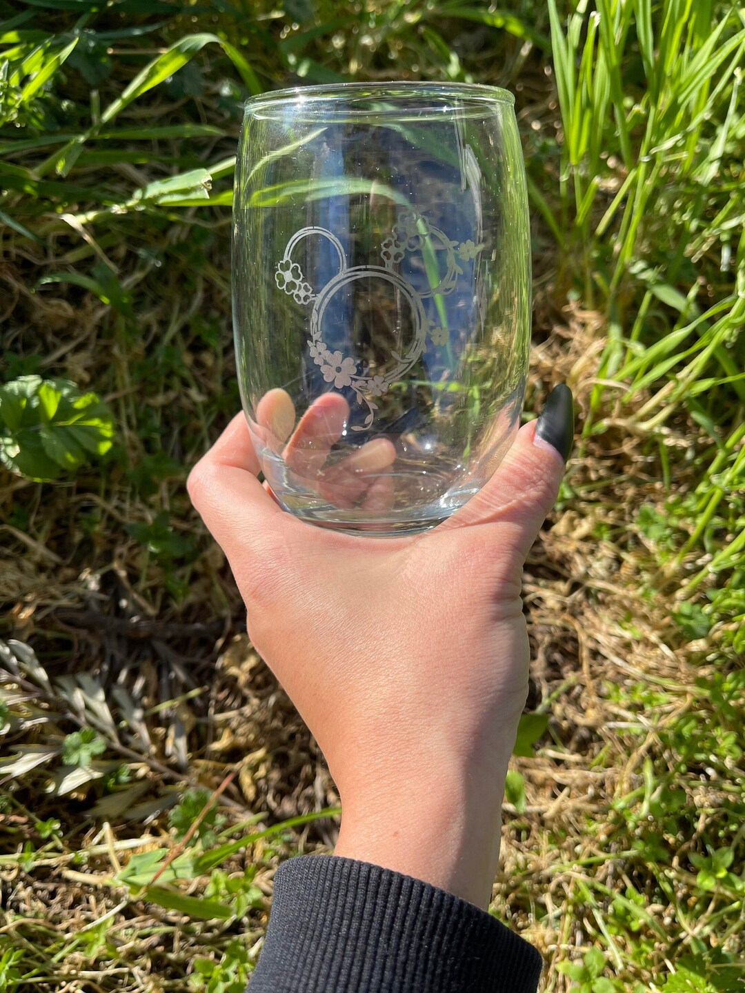 Disney Wine Glass Etsy