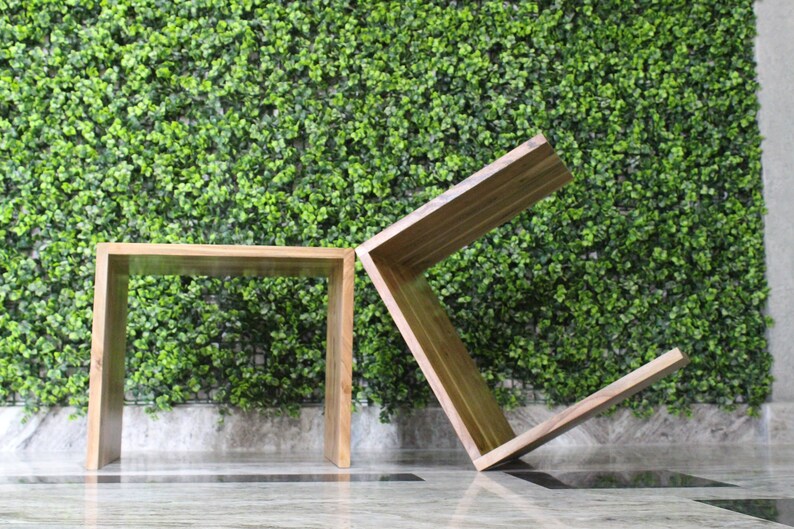 C Side Table Wooden C Table C End Table Modern Hardwood Etsy