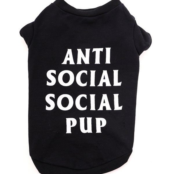 Anti Social Dog T-Shirt - For Anti-Social Pups - Designer Pet Shirt
