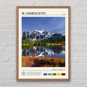 Vraie photo, impression Washington, art mural Washington, affiche de Washington, photo de Washington, impression d'affiche de Washington, déco Washington