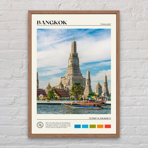 Foto real, impressão de Bangkok, arte de parede de Bangkok, pôster de Bangkok, foto de Bangkok, impressão de pôster de Bangkok, decoração de parede de Bangkok, impressão da Tailândia
