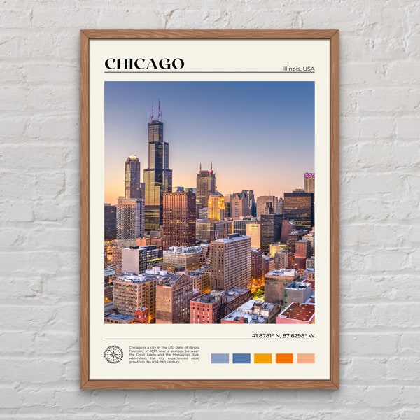 Real Photo, Chicago Print, Chicago Wall Art, Chicago Poster, Chicago Photo, Chicago Poster Print, Chicago Wall Decor, Illinois Poster