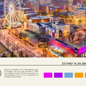 Foto reale, stampa di Atlanta, arte murale di Atlanta, poster di Atlanta, foto di Atlanta, stampa di poster di Atlanta, decorazione murale di Atlanta, stampa della Georgia immagine 6