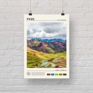 Foto real, Impresión de Perú, Arte mural de Perú, Póster de Perú, Foto de Perú, Impresión de póster de Perú, Decoración de pared de Perú, Impresión de póster de Sudamérica imagen 5