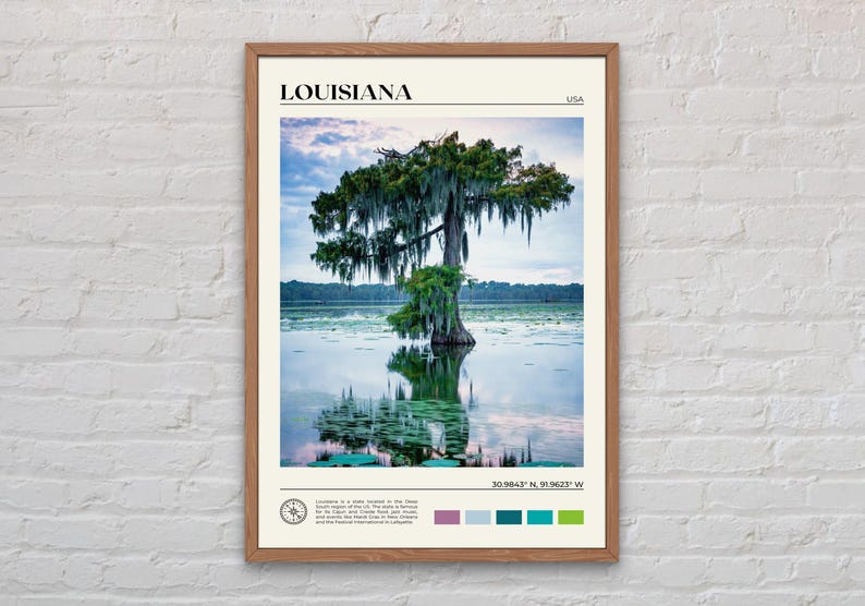 Vraie photo, impression Louisiane, art mural Louisiane, affiche Louisiane, photo Louisiane, impression affiche Louisiane, décoration murale Louisiane, États-Unis image 1
