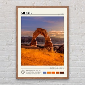 Foto real, impressão de Moab, arte de parede de Moab, pôster de Moab, foto de Moab, impressão de pôster de Moab, decoração de parede de Moab, Utah, impressão de pôster dos Estados Unidos