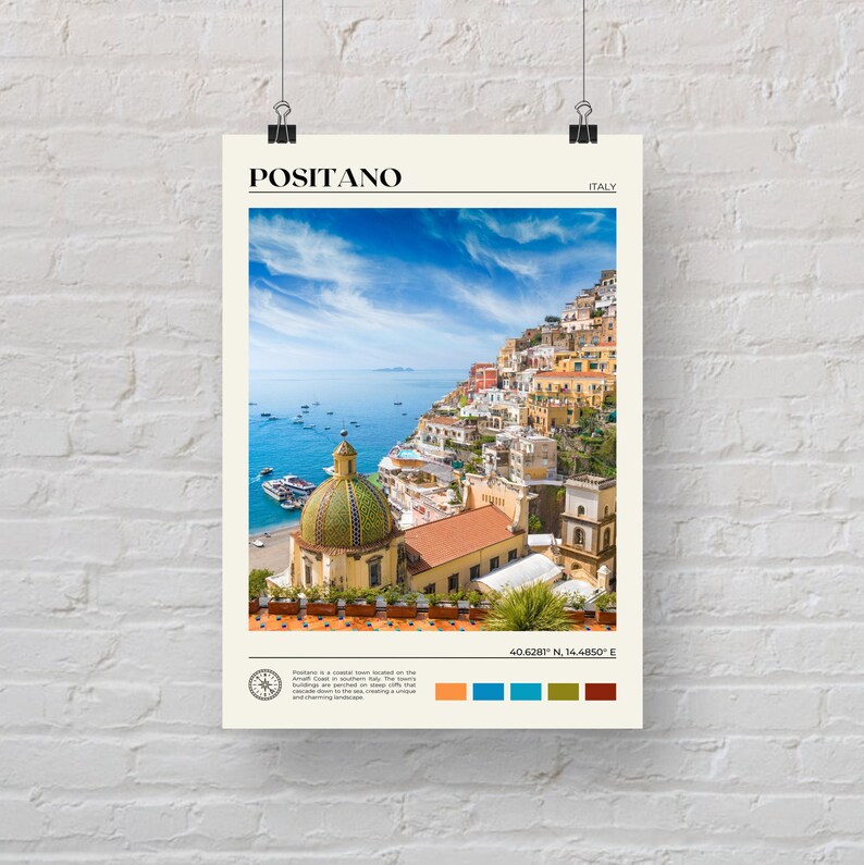 Foto real, Impresión de Positano, Arte mural de Positano, Póster de Positano, Foto de Positano, Impresión de póster de Positano, Decoración de Positano, Amalfi, Italia imagen 5