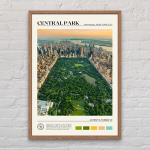 Vraie photo, impression de Central Park, art mural Central Park, affiche de Central Park, photo de Central Park, impression d'affiche de New York, New York