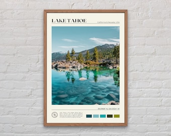 実写写真、タホ湖のプリント、タホ湖の壁アート、タホ湖のポスター、タホ湖の写真、タホ湖のポスタープリント、タホ湖の装飾