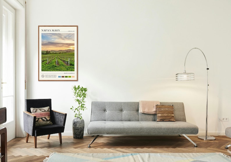 Foto reale, stampa della Napa Valley, arte murale della Napa Valley, poster della Napa Valley, foto della Napa Valley, stampa poster della Napa Valley, decorazioni della Napa Valley immagine 3