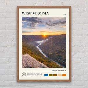Foto reale, stampa della Virginia Occidentale, arte murale della Virginia Occidentale, poster della Virginia Occidentale, foto della Virginia Occidentale, decorazioni della Virginia Occidentale, stampa USA